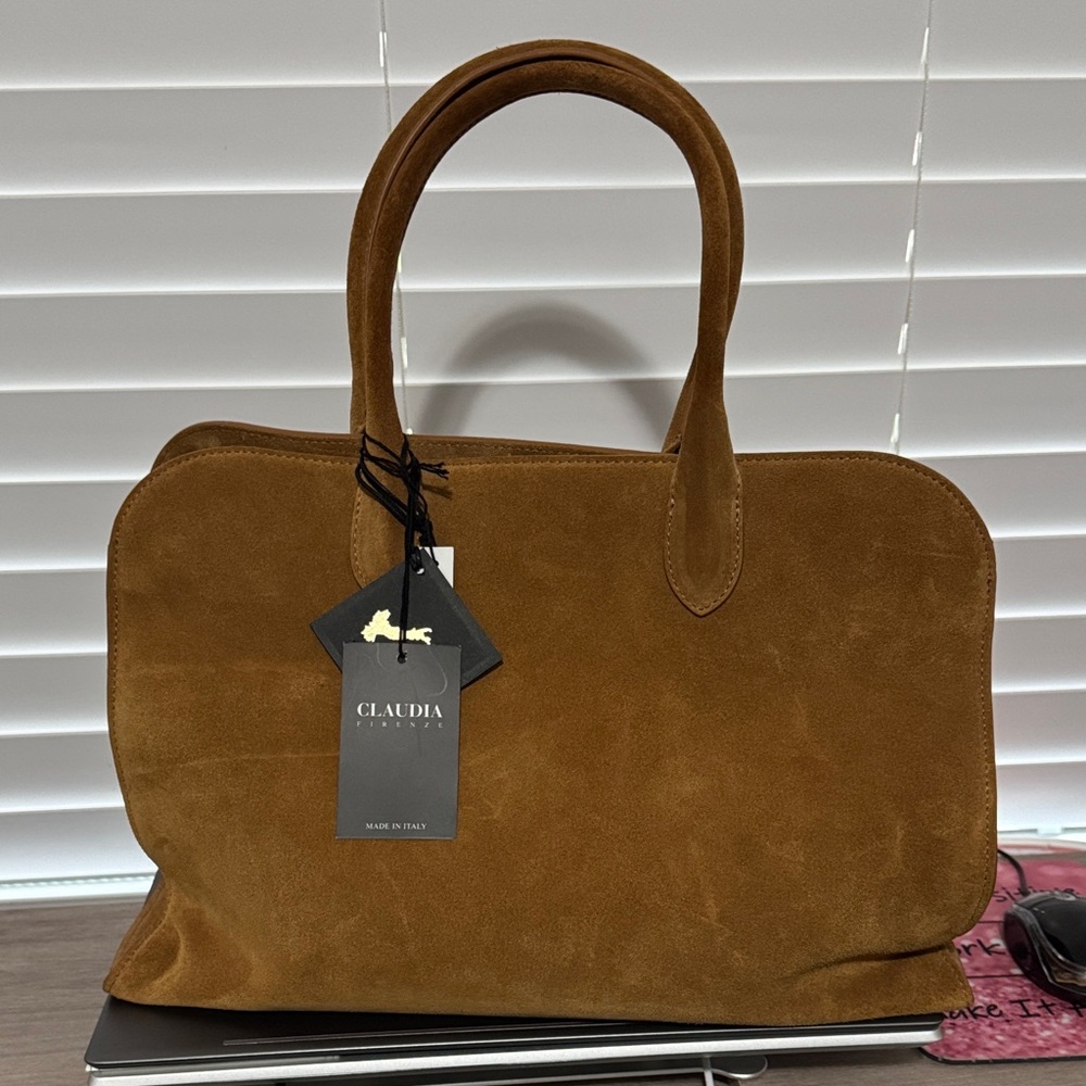 Claudia Firenze Brown Suede Tote Bag